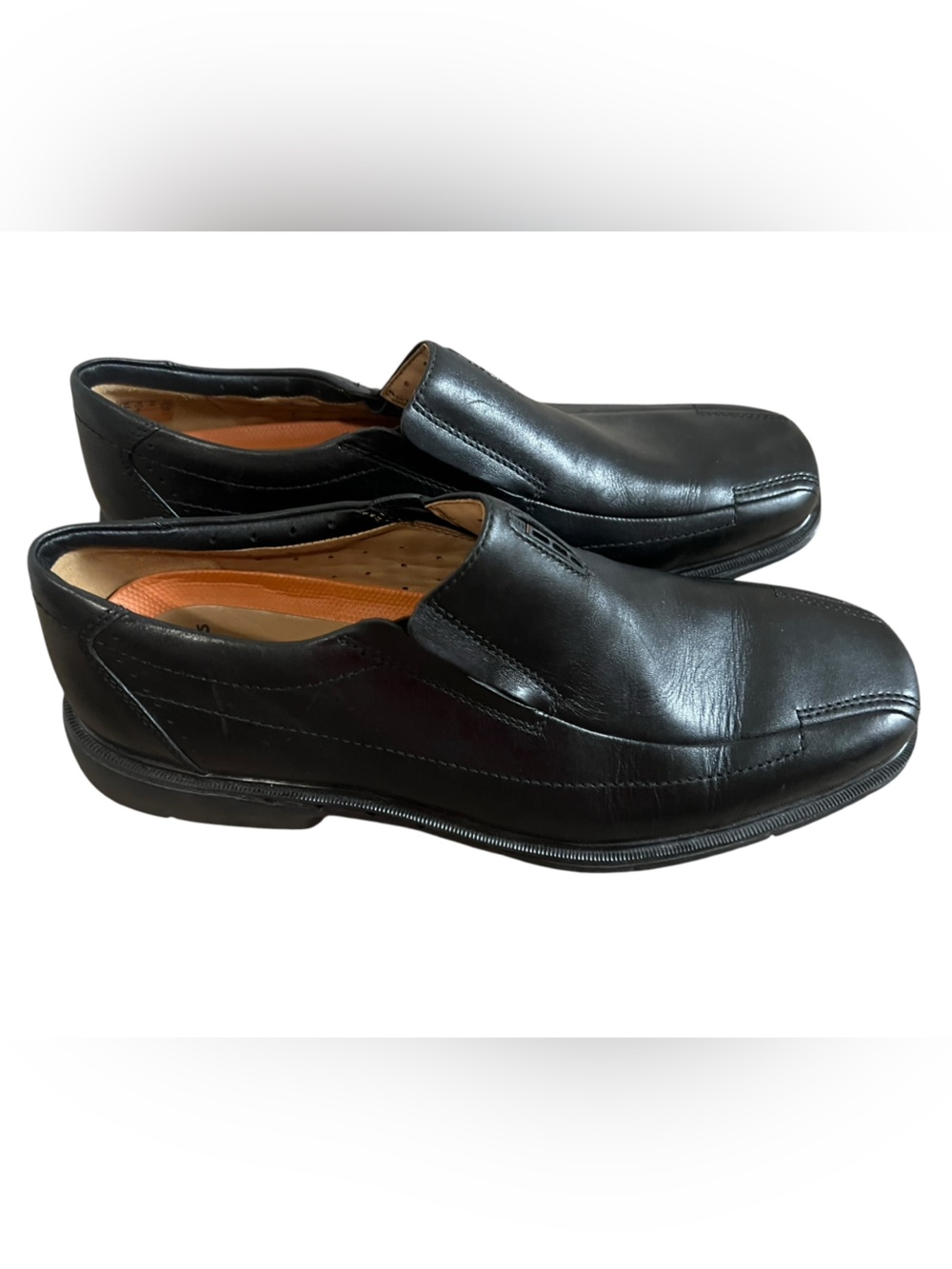 Clarks 1825 Black Leather Slip-On Dress Shoes 11.5 - Picture 3 of 9